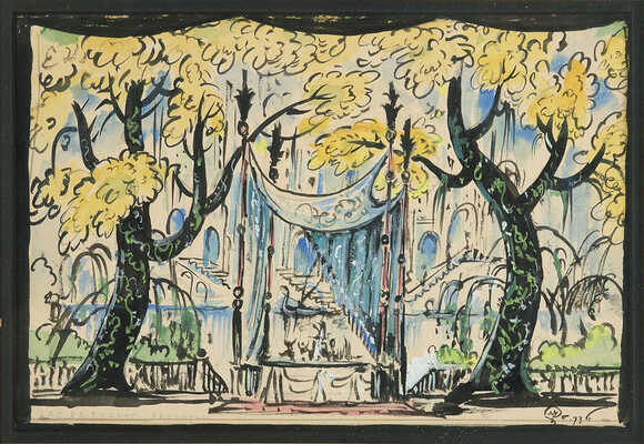 Добужинский Мстислав Валерианович. Эскиз декорации для балета П.И. Чайковского «Лебединое озеро» 